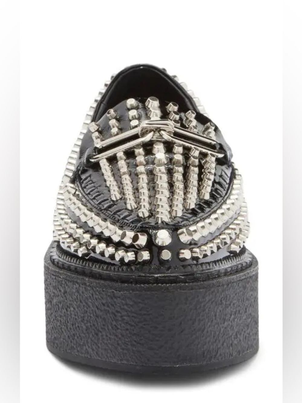 Jeffrey Campbell Choux Street Studded Platform Wedge Loafers Black Size 8 NWOB - Picture 2 of 13
